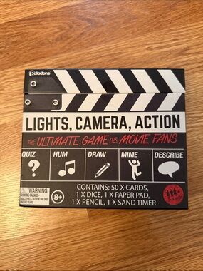 Lights, Camera, Action Game Box - Black with Red Accent